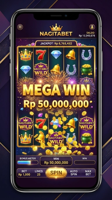Tampilan antarmuka pengguna nagitabet yang sederhana dan menarik.
